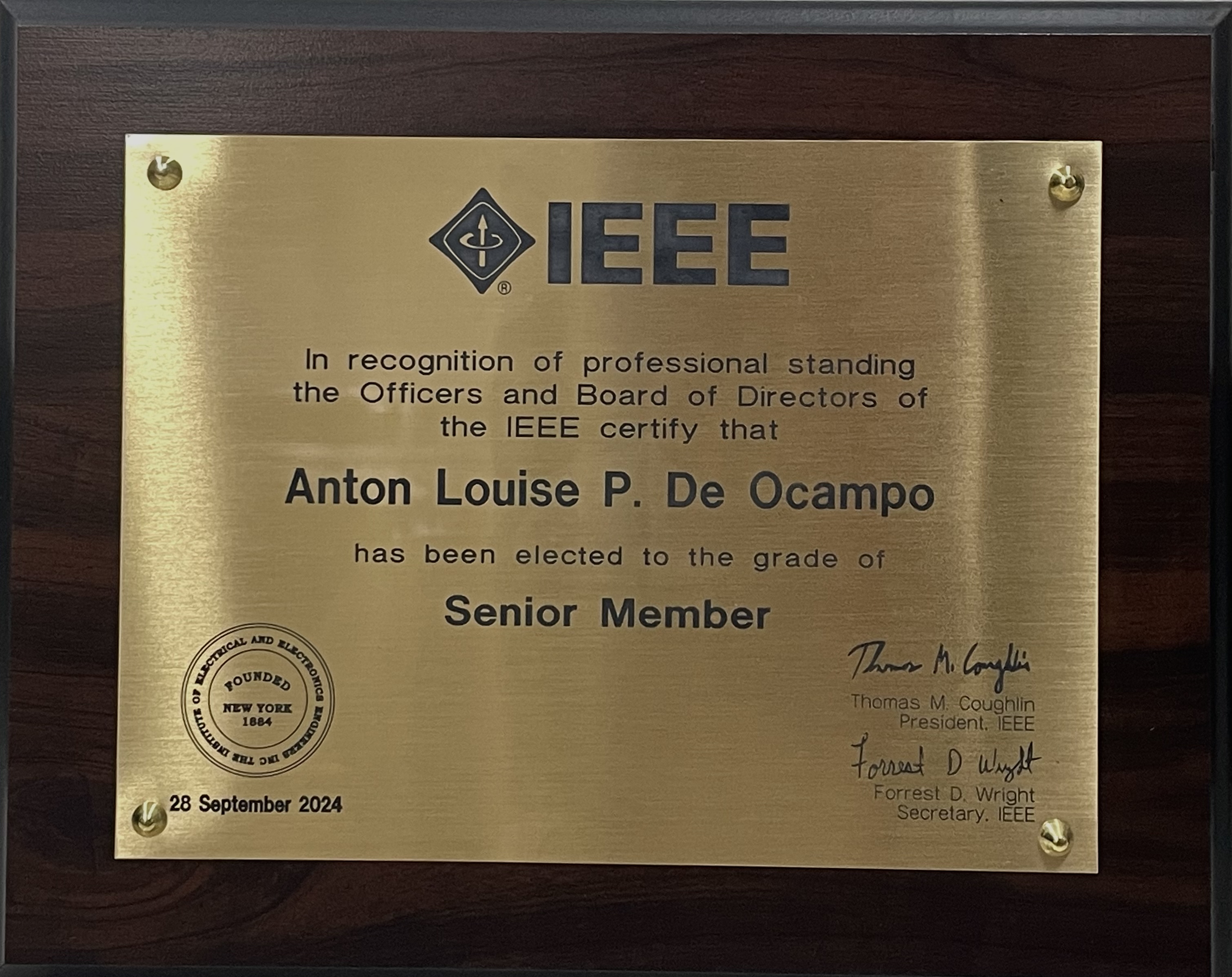 IEEE Recognition Award